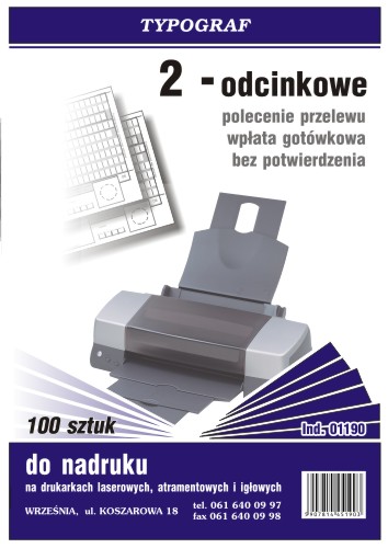 DRUK 01190 POLECENIE PRZELEWU A4 2-odc. TYPOGRAF