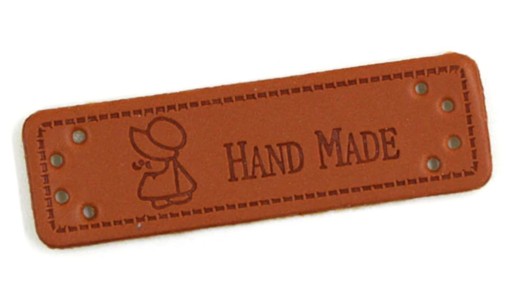 Metka naszywka HANDMADE ekoskóra 50x15 mm M53