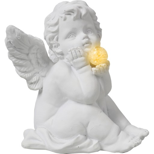 Aniołek siedzący led zamyślony 12cm dekoracja