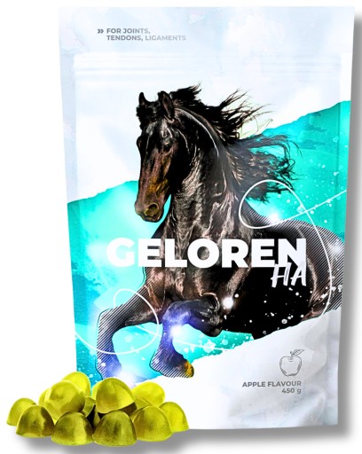 Geloren Horse HA jabłkowy dla koni żelki kolagen 1 x (60szt, 450g) fj1SP53a