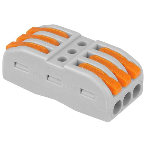 Szybkozłącze kostka elektryczna przelotowa 3 tory