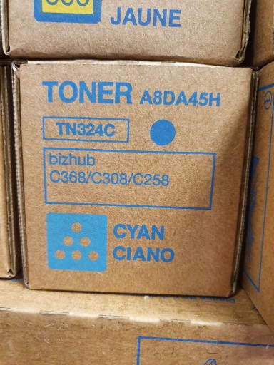 Toner Konica c258 TN324C cyan A8DA45H oryg