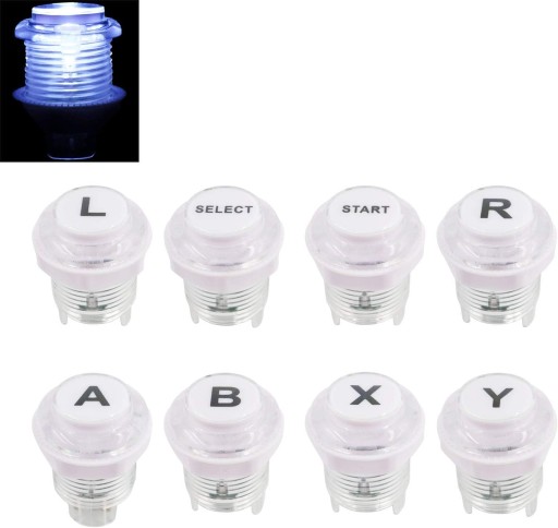 8 szt. Arcade Game LED Push Buttons with Cherry MX