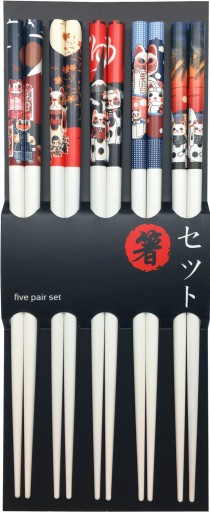 Zestaw pałeczek do sushi PREMIUM Koty Szczęścia 22,5cm