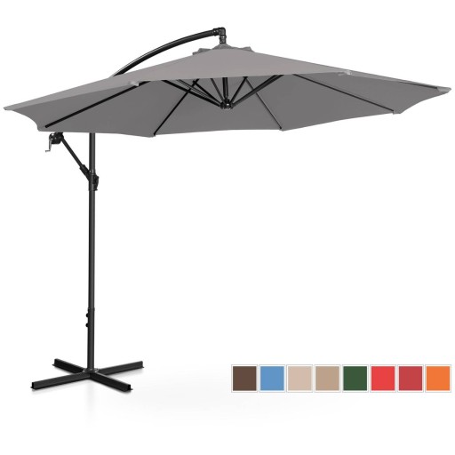 PARASOL OGRODOWY WISZĄCY TARASOWY CIEMNOSZARY 3 m