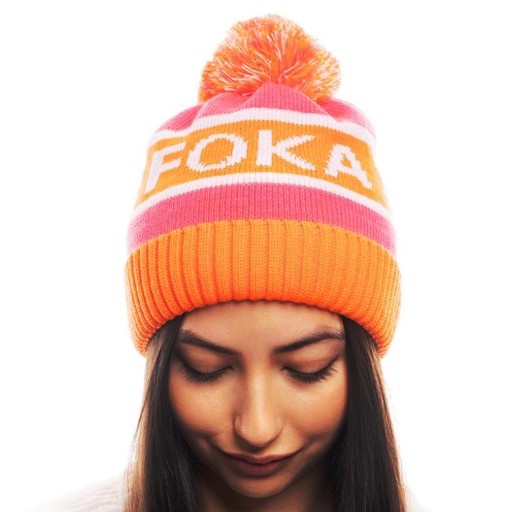 Czapka z pomponem FOKA morsowanie ocieplenie polar