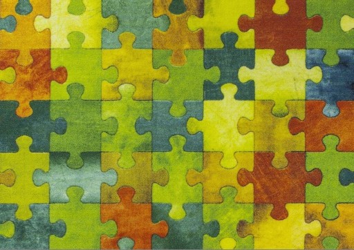 DYWAN DZIECIĘCY DO POKOJU DZIECI KOLOROWY PUZZLE NA WYMIAR FILC 200x200 cm