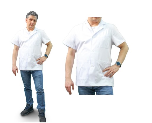 MĘSKA KLASYCZNA BLUZA FARTUCH na guziki 2XL