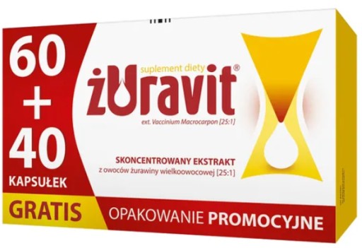 ŻURAVIT 60+40TAB ŻURAWINA NA DROGI MOCZOWE