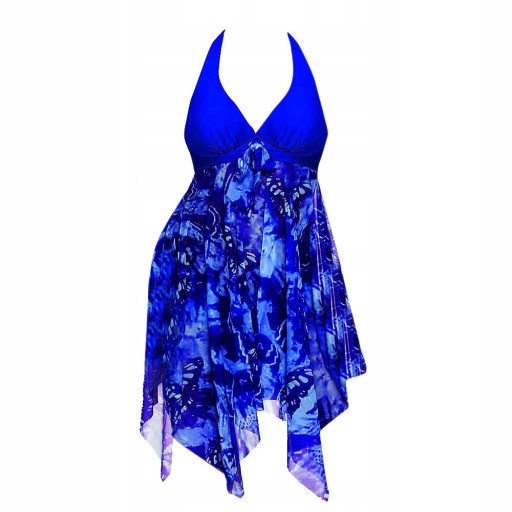 STRÓJ KĄPIELOWY KOSTIUM PLUS SIZE SPÓDNICZKA RETRO