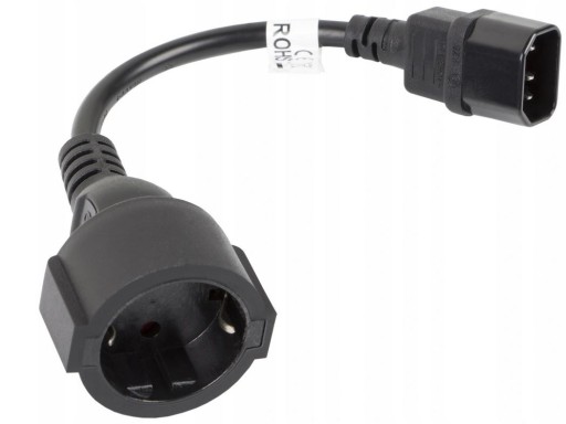 ADAPTER PRZEJŚCIÓWKA DO UPS GNIAZDO SCHUKO KOMPUTEROWE 3x0,75 0,2m