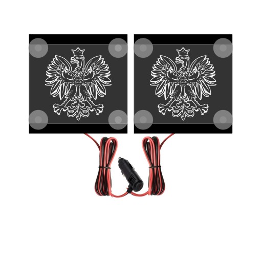 Tabliczka narożnikowa LED GODŁO ORZEŁ- 2 sztuki - Tablica Narożna 15x15 cm
