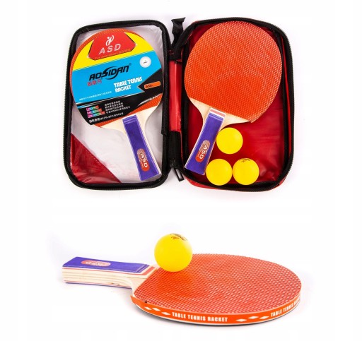 ZESTAW PING PONG PALETKI RAKIETKI PIŁKI POKROWIEC