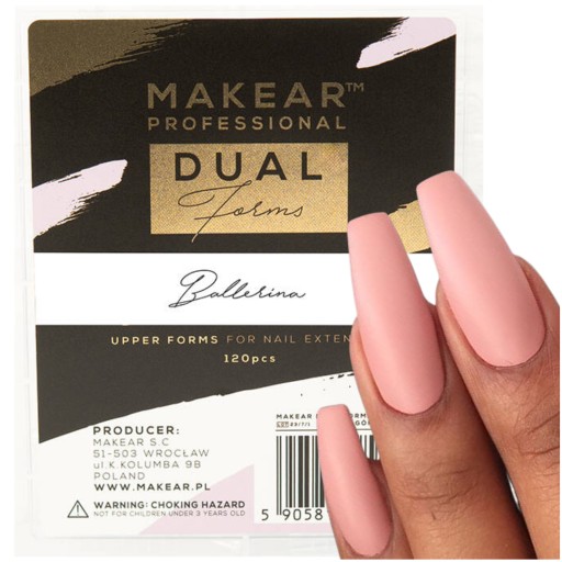 Makear Dual Form Klasyczna Ballerina formy górne do akrylożelu 120szt