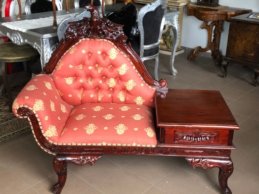 SZEZLONG KANAPA MINI STYLOWA SOFA Z GOBELINEM