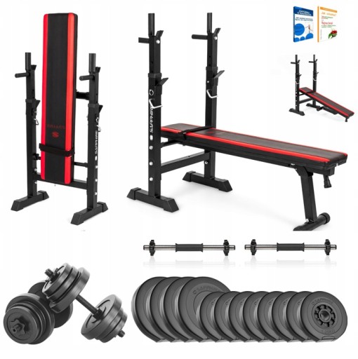 XYLO siłownia 36 kg zestaw ŁAWKA+GRYFY+OBCIĄŻENIA