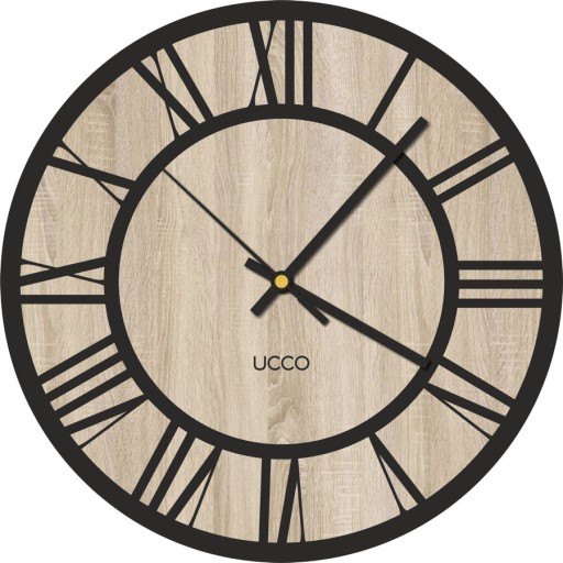 Zegar ścienny Dąb Sonoma 30cm cichy Drewniany loft