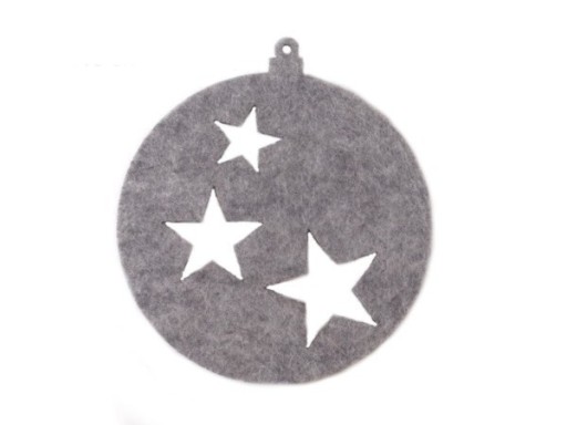 FO04U NA CHOINKĘ OZDOBA BOMBKA filc 8cm j. szary
