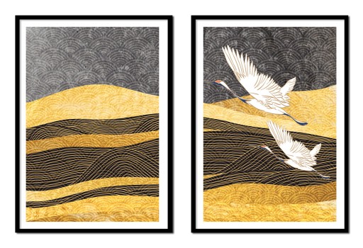 OBRAZ PLAKATY W RAMIE 53x73cm Dyptyk Góry P2139