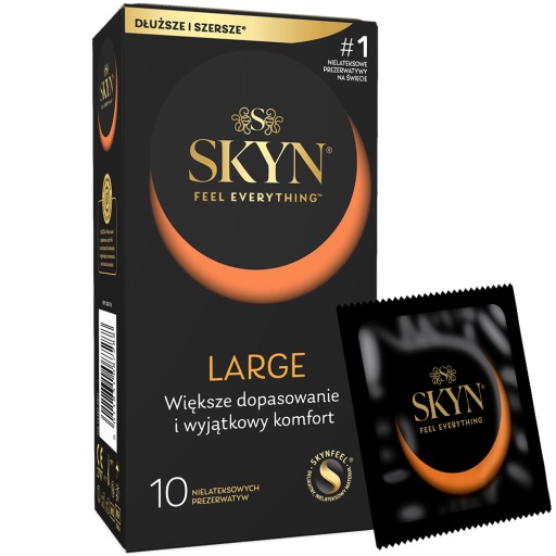 Prezerwatywy SKYN LARGE 10 sztuk Większy Rozmiar XL Komfort Nielateksowe