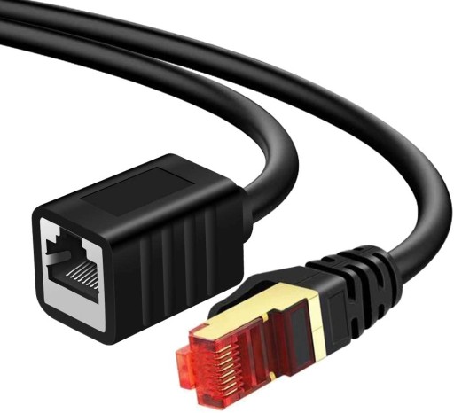 Kabel LAN przedłużacz CAT7/ RJ45/ 10BPS/ 600MHz/ CU/ 8m sieciowy Adapter