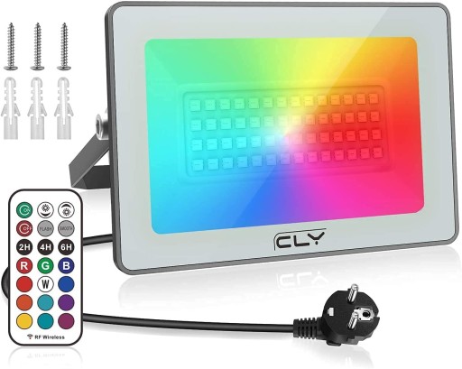 HALOGEN REFLEKTOR LED RGB 60W 12 KOLORÓW + PILOT