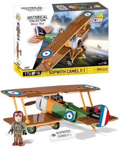 KLOCKI COBI 2987 SAMOLOT SOPWITH CAMEL F.1 1 WŚ