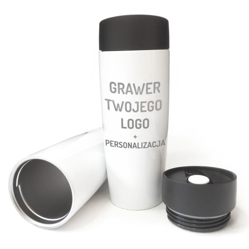 Kubek termiczny logo GRAWER PERSONALIZACJA prezent