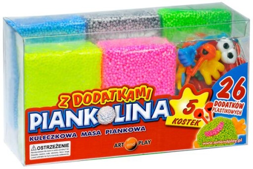 PIANKOLINA masa KULECZKOWA Zestaw 5 kolorów + DODATKI dla DZIECI Ozdobna