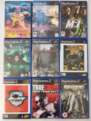 ZESTAW PS2 PAL ENG KOLEKCJA GRY PLAYSTATION 2 * 9 GIER * 15zl/szt