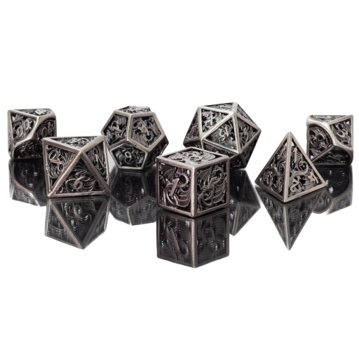 TWIERDZA SMOKÓW ZESTAW 7 METALOWYCH KOŚCI RPG
