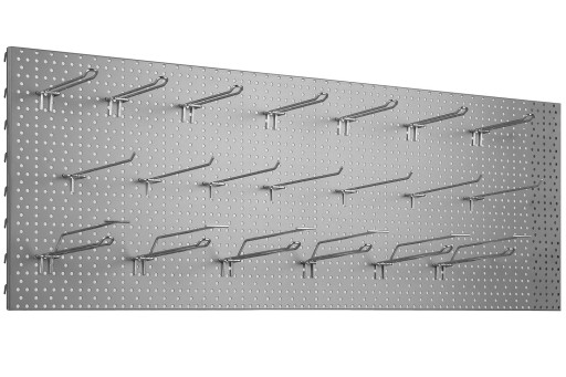 Tablica warsztatowa 1000x400 j.szary + 20x zawieszka podwójna L-200