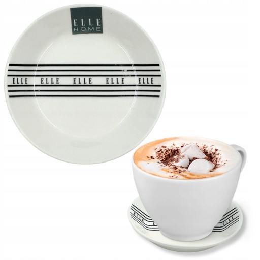 TALERZ TALERZYK PODSTAWKA SPODEK ELLE POD KAWE / HERBATE PORCELANA 10CM