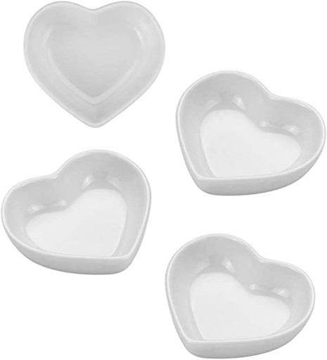 przekąski, porcelana miłosna, zestaw małych spodków (zestaw 4