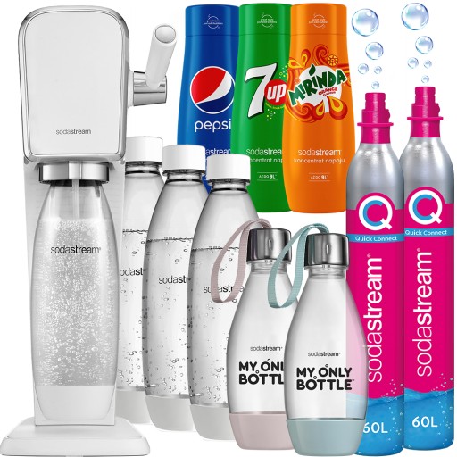 SATURATOR DO WODY SODASTREAM ART |3x BUTELKA 1L+2x 0,5L +SYROPY +2x NABÓJ