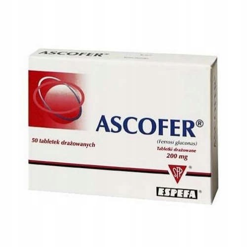 ASCOFER 200 mg glukonian żelaza 50 tabletek