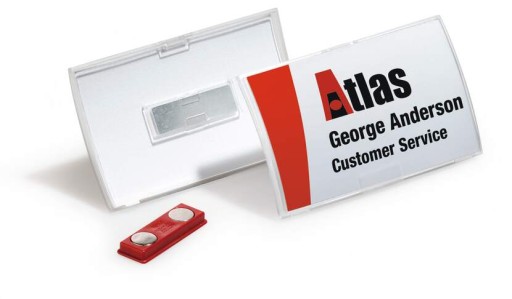 Identyfikator osobowy z magnesem Durable Click Fold 40x75mm przezroczysty