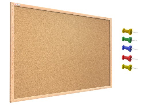 Tablica korkowa 200x100cm drewniana rama + pinezki