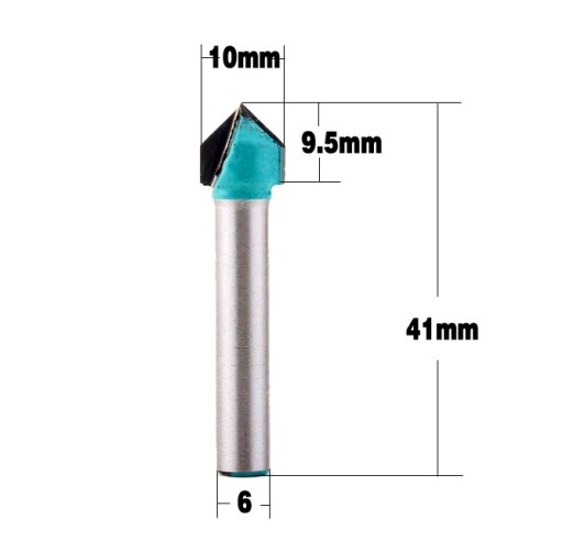 Frez VHM 3D 10mm 90 stopni chwyt 6mm carving