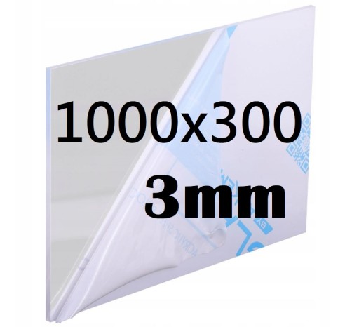 PLEKSI / PLEXI / PLEKSA / PLEXA na wymiar 100cm x 30cm x3mm PŁYTA BEZBARWNA
