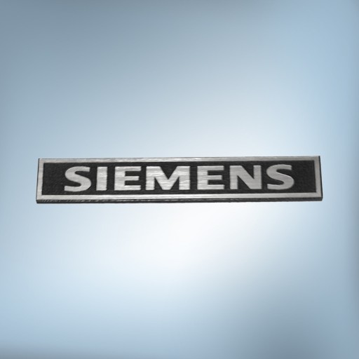 >>> Siemens 86x14mm srebrno-czarna Emblemat Naklejka Logo Znaczek Nalepka