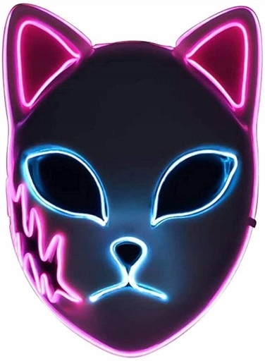 PODŚWIETLANA MASKA NA HALLOWEEN LED IMPREZA