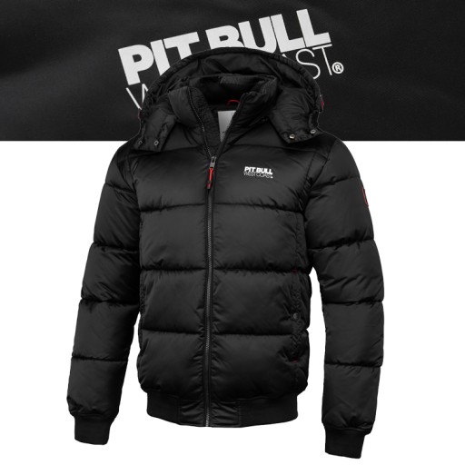 Męska Kurtka zimowa Pitbull Pikowana z Kapturem