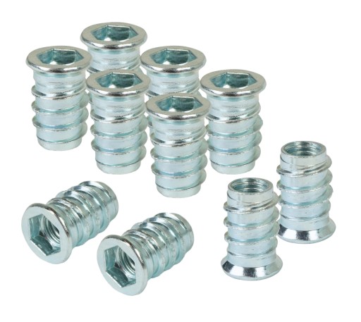 100x Mufa M8 x 20 mm dwugwintowa wkręcana wkręt do drewna wpustka