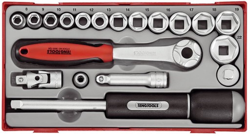 TENGTOOLS ZESTAW KLUCZY NASADOWYCH 3/8, 19EL.