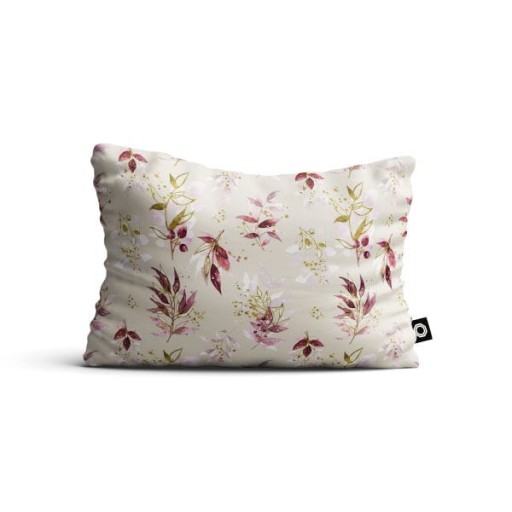 Poszewka FLORAL wzór F14|delikatne liście oberżyna
