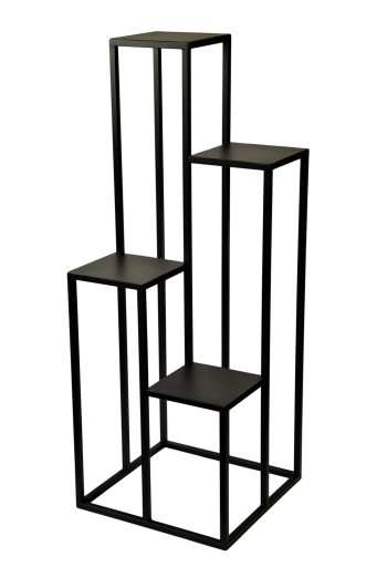 Kwietnik stojący metalowy duży stojak na 4 kwiaty kaskada czarny loft