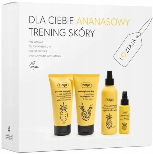 ZIAJA ZESTAW 4 KOSMETYKÓW Ananasowy Trening