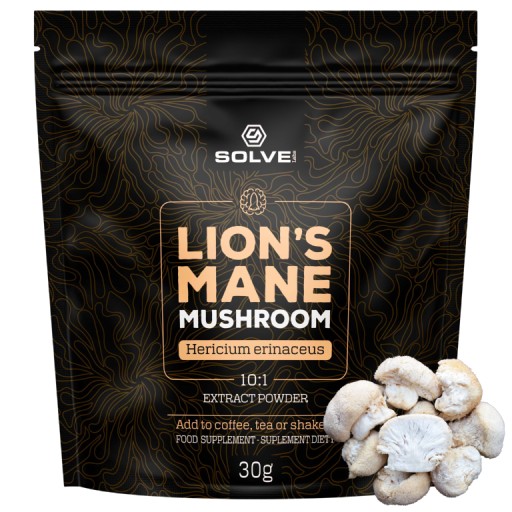 LIONS MANE MUSHROOM W PROSZKU SOLVE LAB 30 g SOPLÓWKA JEŻOWATA GRZYB LIONS
