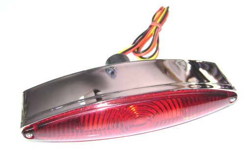 LAMPA MOTOCYKLOWA TYLNA CHROMOWANA PŁASKA - 12V